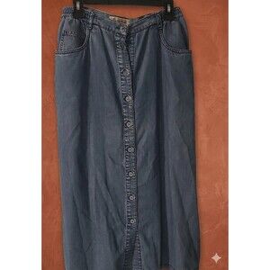 VTG Essential Elements brand denim skirt features a button-front design SZ L